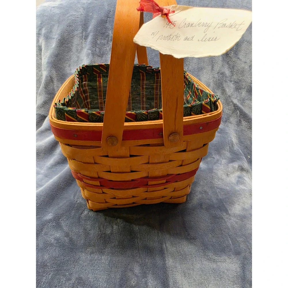 Longaberger Christmas Collection 1995 Edition Cranberry Basket Liner Protector